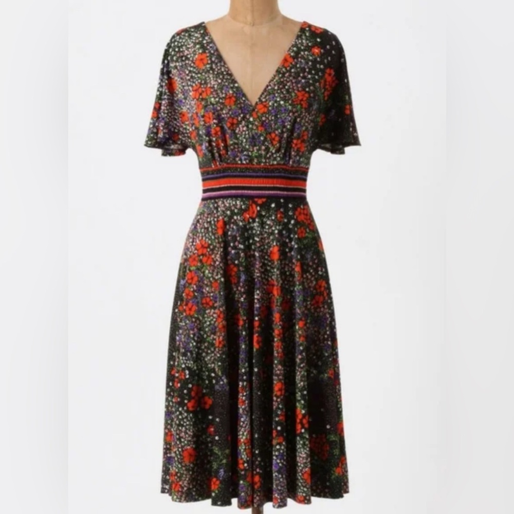 ANTHROPOLOGIE / GIRLS OF SAVOY POPPY FLORAL DRESS